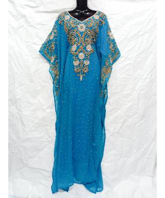 Sky Blue Color Embroidery Farasha 1