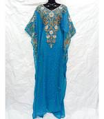 Sky Blue Color Embroidery Farasha