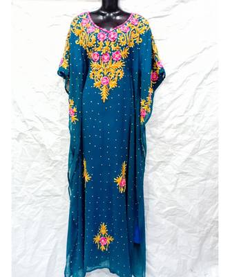 Dark Sky Blue Color Embroidery Farasha 1