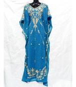 Sky Blue Color Embroidery Farasha