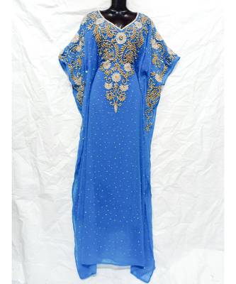 Sky Blue Color Embroidery Farasha 1