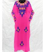 Pink Color Embroidery Farasha