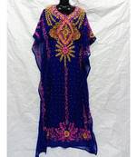 Blue Color Embroidery Farasha