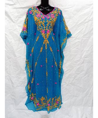 Sky Blue Color Embroidery Farasha 1