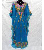 Sky Blue Color Embroidery Farasha