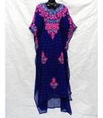 Dark Blue Color Embroidery Farasha