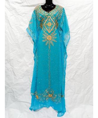 Sky Blue Color Embroidery Farasha 1