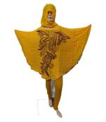 Yellow Color Handmade Poncho Syle Abya With Scarf And Legging
