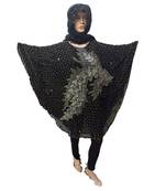 Black   Color Handmade Poncho Syle Abya With Scarf And Legging