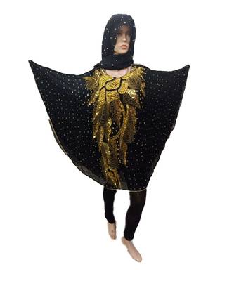 Blaclk  Color Handmade Poncho Syle Abya With Scarf And Legging 1