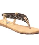 women Synthetic Black Sandals