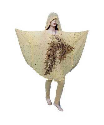 White  Color Handmade Poncho Syle Abya With Scarf And Legging 1
