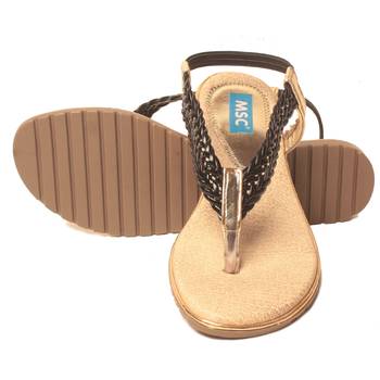 women Synthetic Black Sandals 5