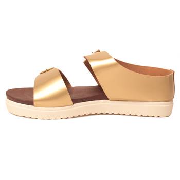 women Synthetic Gold Sandals 3