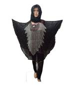 Black  Color Handmade Poncho Syle Abya With Scarf And Legging