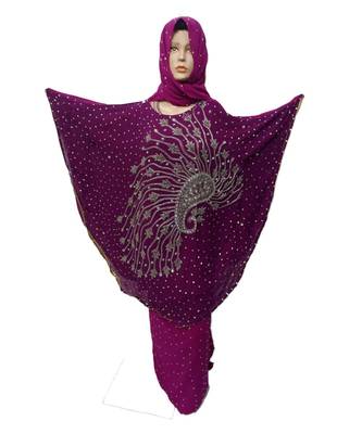 Magenta Color Handmade Poncho Syle Abya With Scarf And Wrapper 1
