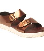 women Synthetic Copper Sandals