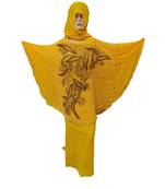 Yellow Color Handmade Poncho Syle Abya With Scarf And Wrapper