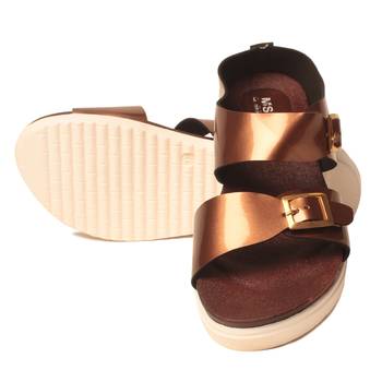 women Synthetic Copper Sandals 5
