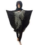 Black  Color Handmade Poncho Syle Abya With Scarf And Legging