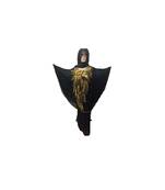 Black Color Handmade Poncho Syle Abya With Scarf And Wrapper