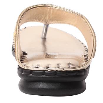 women Gold Synthetic leather Sandals 3