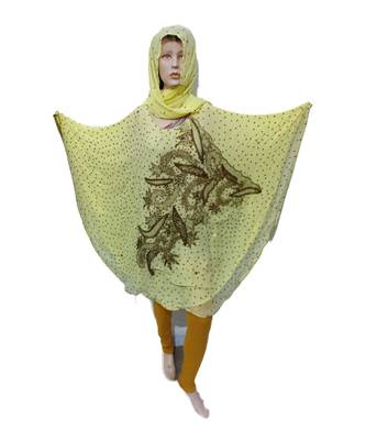 Light  Color Handmade Poncho Syle Abya With Scarf And Legging 1