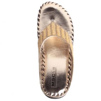 women Gold Synthetic leather Sandals 4