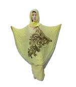 Light Yellowcolor Handmade Poncho Syle Abya With Scarf And Wrapper