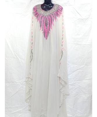 White Color Handmade Abaya 1