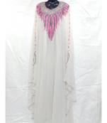 White Color Handmade Abaya