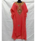 Peach Color Handmade Abaya