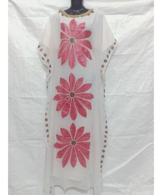 White Color Handmade Abaya 1