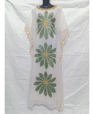 White Color Handmade Abaya 1