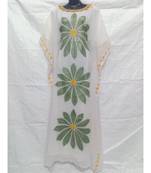 White Color Handmade Abaya