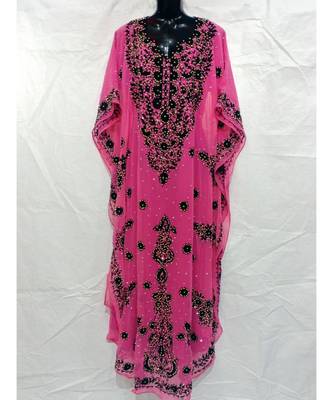 Pink Color Handmade Abaya 1