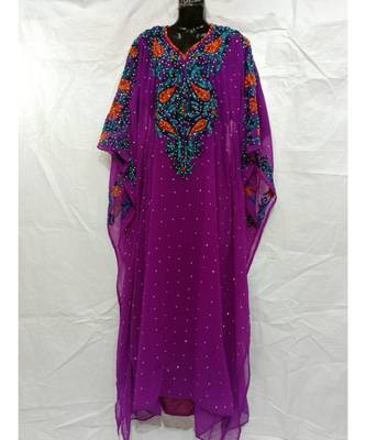 Purple Color Handmaade Abaya 1