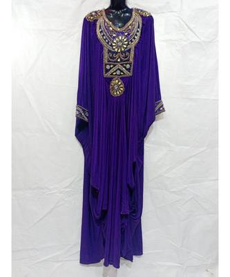Purple Color Handmaade Abaya 1