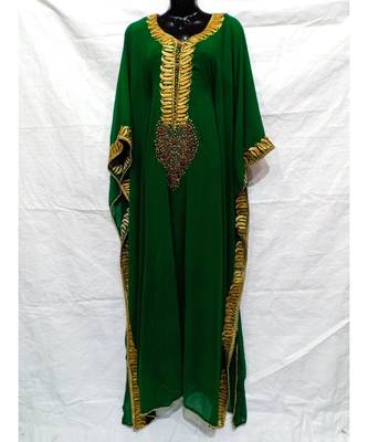 Green Color Embrodery Kaftan 1