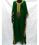 Green Color Embrodery Kaftan