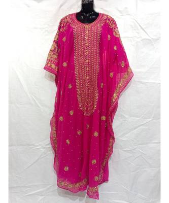 Pink Color Handmade Abaya 1