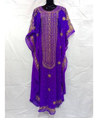 Purple Color Handmaade Abaya 1