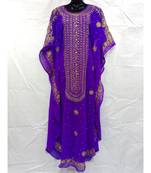 Purple Color Handmaade Abaya