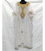 White Color Handmade Abaya
