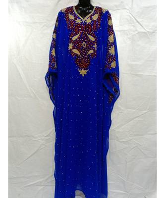 Blue Color Handmade Abaya 1