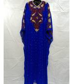 Blue Color Handmade Abaya