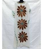 White Color Handmade Abaya