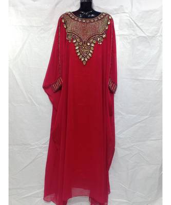 Red Color New Handmade Kaftan 1
