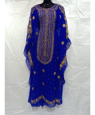 Blue Color Handmade Abaya 1