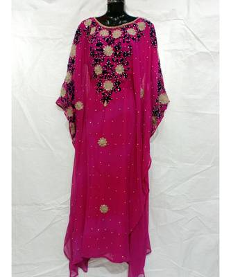Pink Color Handmade Abaya 1